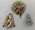 Trio Of Christmas Brooches