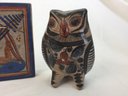 Beautiful Antique Painted Owl And Small Picture