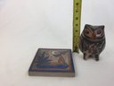 Beautiful Antique Painted Owl And Small Picture
