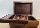Carved Jewelry Box With Divider Insert - Includes Tie Tacks Shown