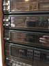 SANYO COMPLETE HOME STEREO SYSTEM WITH CABINET AND SPEAKERS- See Photos