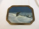 Framed Winter Wolf Painting