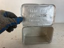 Painted Antique FW Felgner & Son Fashion Plug Cut Metal Tobacco Box