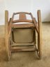 Antique Arts And Crafts Mission Style Oak Rocker With Leather Seat