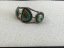 Vintage Cuff With 3 Set Turquoise Stones