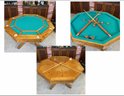 Really Cool Brunswick 3 In 1 Entertainment Table, With Bumper Pool, Poker Table, & Flat Top With Cues & Chalk