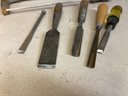 Hacksaw & Collection Of Chisels
