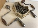 Two Antique Hand Drills With Huge Assortment Of Bits