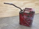 Red Antique Military Gas Can With Spout