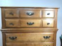 3 Piece Vintage Flanders Bedroom Set- Bed(bedding Not Included), Low Dresser With Mirror And Tall Dresser