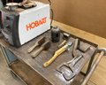 Great Hobart Handler 140 Mig Welder With Extra Wire And Argon Cylinder With Cart & Tools