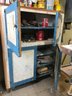 Pair Of Antique 1926 White And Blue Cabinets With Contents (see Photos)