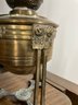 Wonderful Antique Brass Oil Lamp With Nouveau Era Details