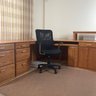 Nice Big L Shaped Office Desk With Chair & Chair Rolling Pad