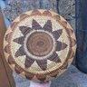 Beautiful Vintage Hand Woven Basket With Handle & Lid