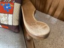 Vintage Rocker Recliner With Two Hand Made Blankets And 2 Handmade Pillows