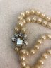 Vintage Double Strand Of Faux Pearls With Ornate Rhinestone Clasp (1 Of 2)