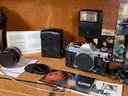 Nice Vintage Canon AE-1 Camera With Flash, Vivitar Lens, Literature & Bag (see Photos)