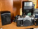 Nice Vintage Canon AE-1 Camera With Flash, Vivitar Lens, Literature & Bag (see Photos)