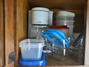 Cabinet Of Food Storage Items & Coffee Maker