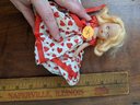 Vintage Blonde Doll With Eyes That Close, Red Heart Dress- See Photos For Condition