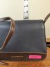 Navy And Brown Leather Liz Claiborne Purse With Shoulder Strap