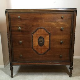 Wonderful Antique Ornate Dresser With Inlay