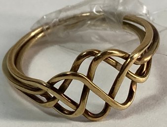 Turkish Gold Puzzle Ring- See Photos (no Stamps Found)