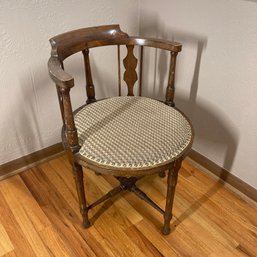 Beautiful Antique Corner Chair With Circle Seat #2