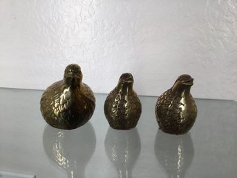 Set Of 3 Gold Colored Bird Decor Pieces