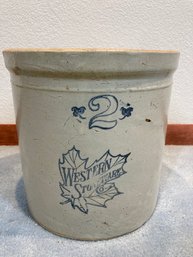 2 Gallon Antique Western Stoneware Company Crock
