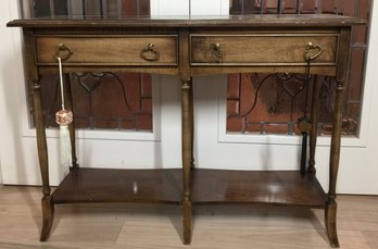 Wonderful Vintage Hall Table With Drawers And Bottom Shelf