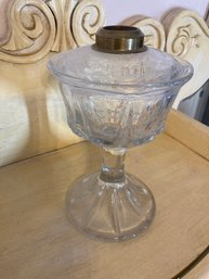 Clear Glass Antique Oil Lamp Base