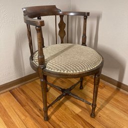 Beautiful Antique Corner Chair With Circle Seat #1