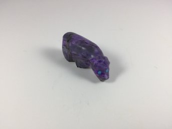 Carved Purple Stone Zuni Bear