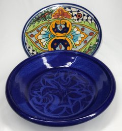 2 Hand Painted Ceramic Dishes