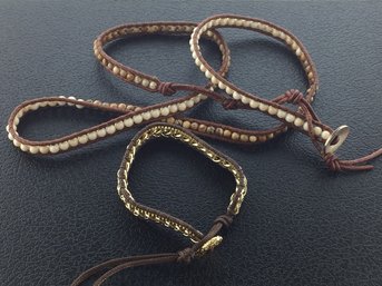 Pair Of Leather/suede Wrap Bracelet Jewelry
