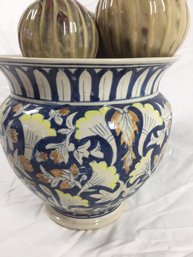 Decorative Pot With Various Size Ceramic Balls