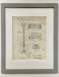 Framed Decor Print Of 1955 Mccarty Gibson Guitar Patent