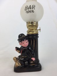 Vintage 'Bar Open' Home Decor Lamp Piece
