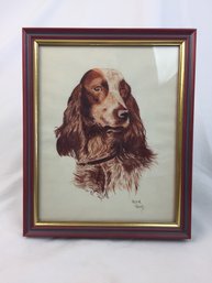 Framed Cute Dog Painting