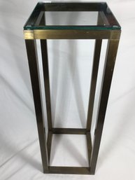 Bronze Finish Pedestal/stand With Glass Top