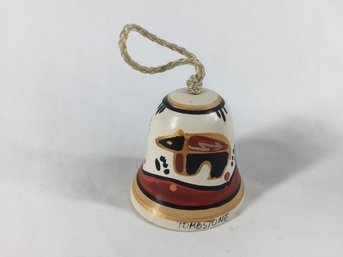 Small Southwestern Hand Painted Bell With Bear