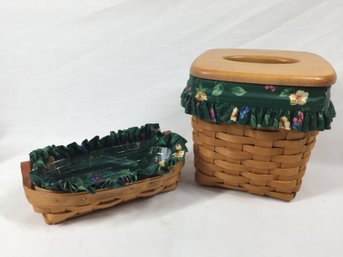 Paiir Of Longaberger Baskets With Matching Liners