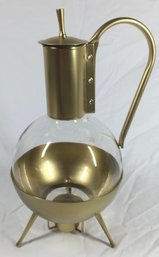 Vintage Corning Glass, Glass Coffee/Tea Carafe Pot W/Atomic-Style Warmer Stand