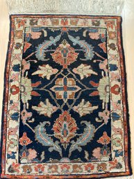 Antique Hand Knotted Oriental Rug, 48 Inches By 27 Inches