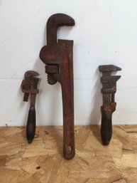Three Small Pipe Wrenches