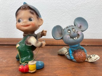 Small Boy And Mouse Figurines