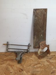 Antique Wood Miter Saw & Sharpening Guide