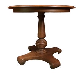 Wonderful & Transitional Ethan Allan Spiral Detail Pedestal Table